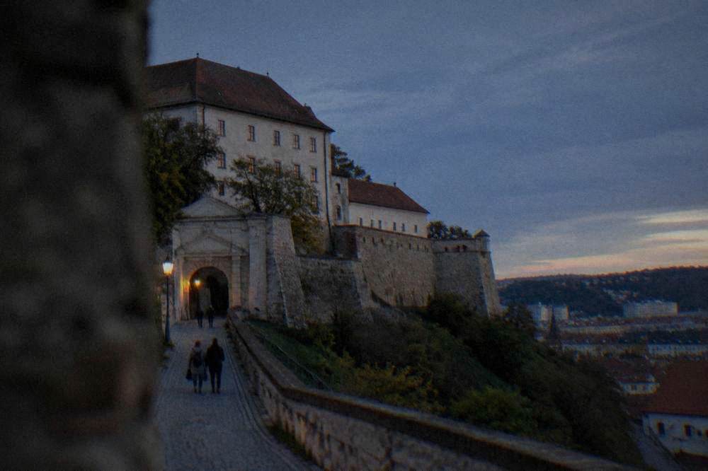 Historic gateway and path leading up to Špilberk Castle