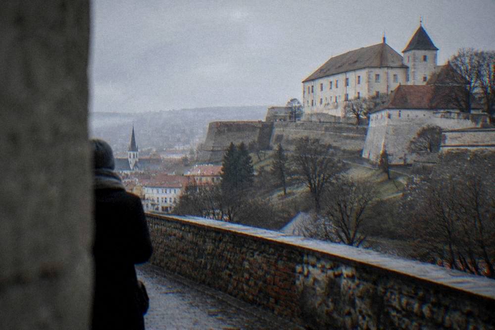 Špilberk Castle walls under a grey winter sky above the city