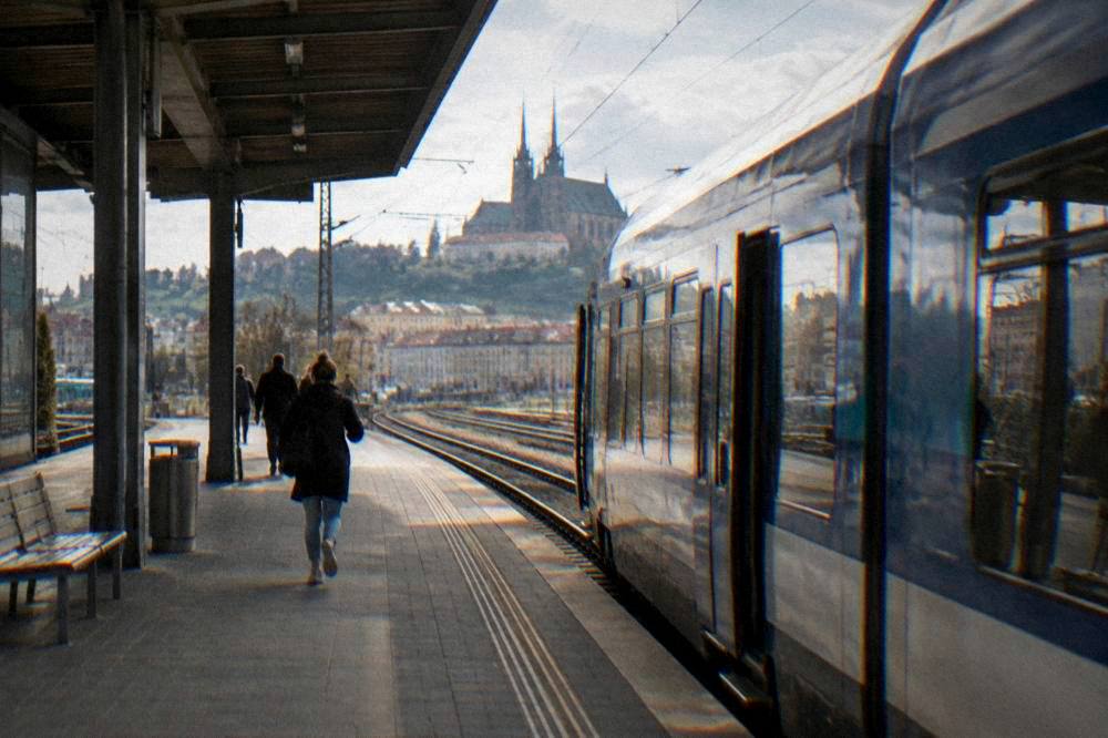 A regional train at a platform in Brno main station